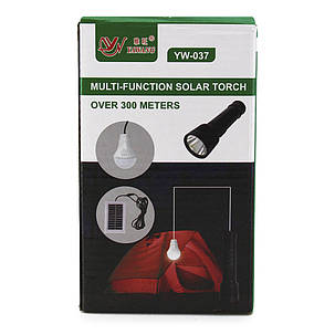 Ліхтарик ручний BL YW-037 + bulb + solar, фото 3