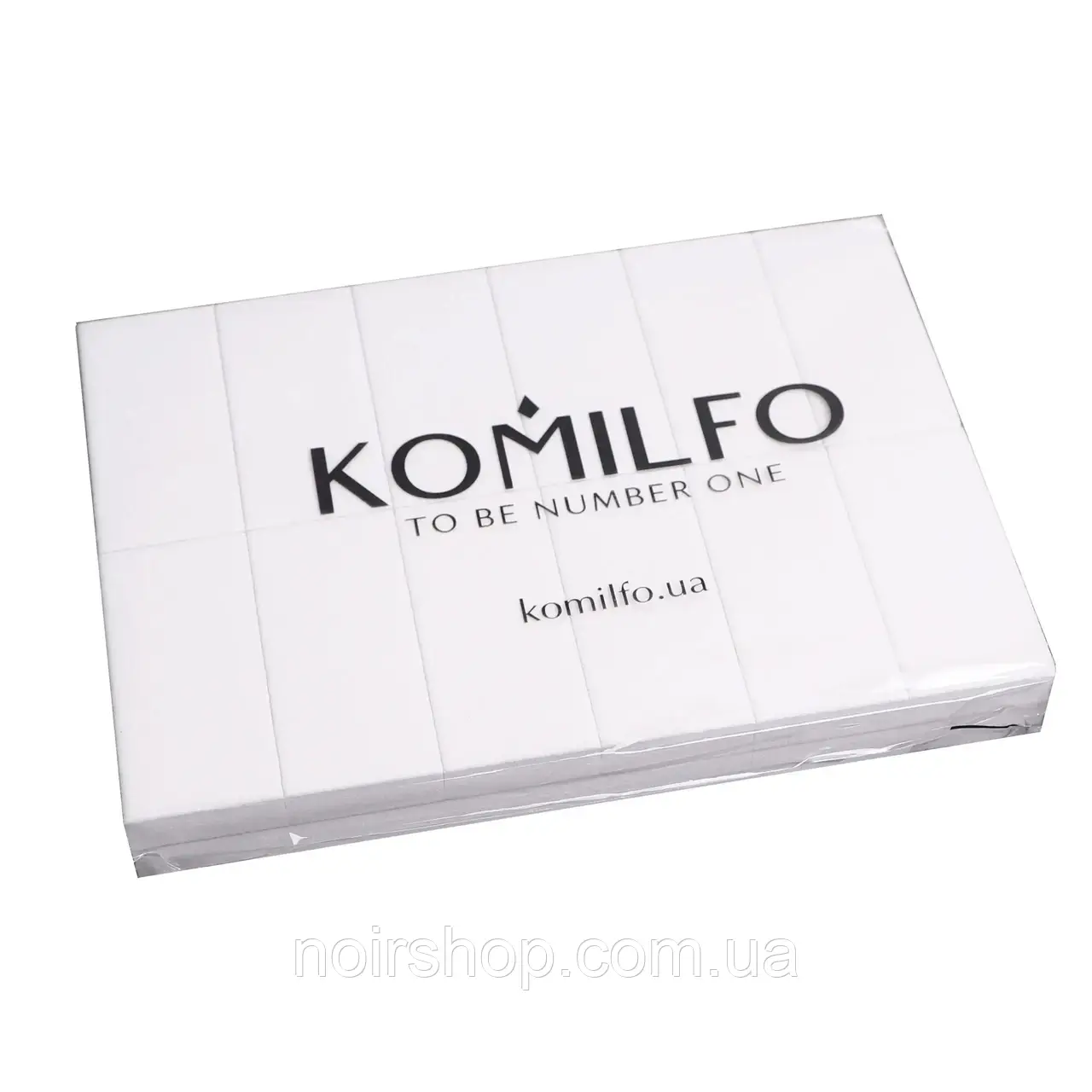 Набір шліфувальників 76*34*12 мм білий 120/120 для нігтів Komilfo (24 шт. в пачці)