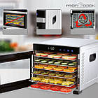 Сушка для овочів та фруктів ProfiCook PC-DR 1218 - 650Вт, 6 грат, термостат, таймер, нержавіюча сталь, фото 6
