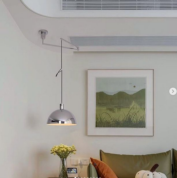 Стильний підвісний світильник в металевому хромованому корпусі, фото 1