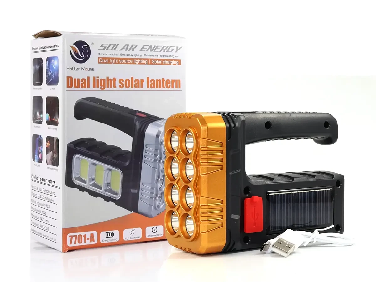 Ліхтар ручний Solar Hotter Mouse 7701-A-COB 90шт 7502