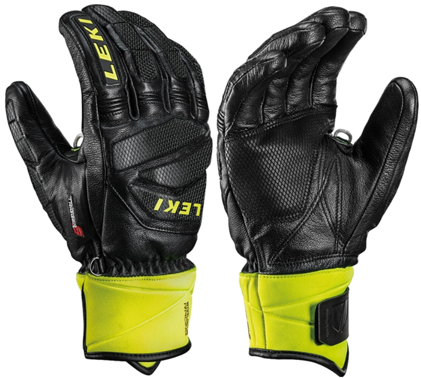 Рукавички гірськолижні Leki worldcup race downhill s black-ice lemon (MD)