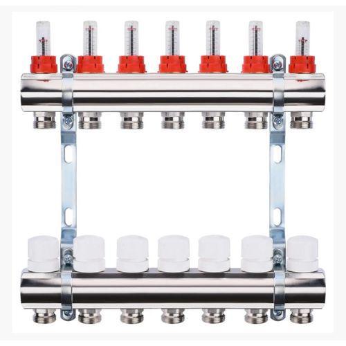 Блок колекторний з витратомірами Zegor QS-1871 (1"х3/4 7 виходів, євроконус), фото 1