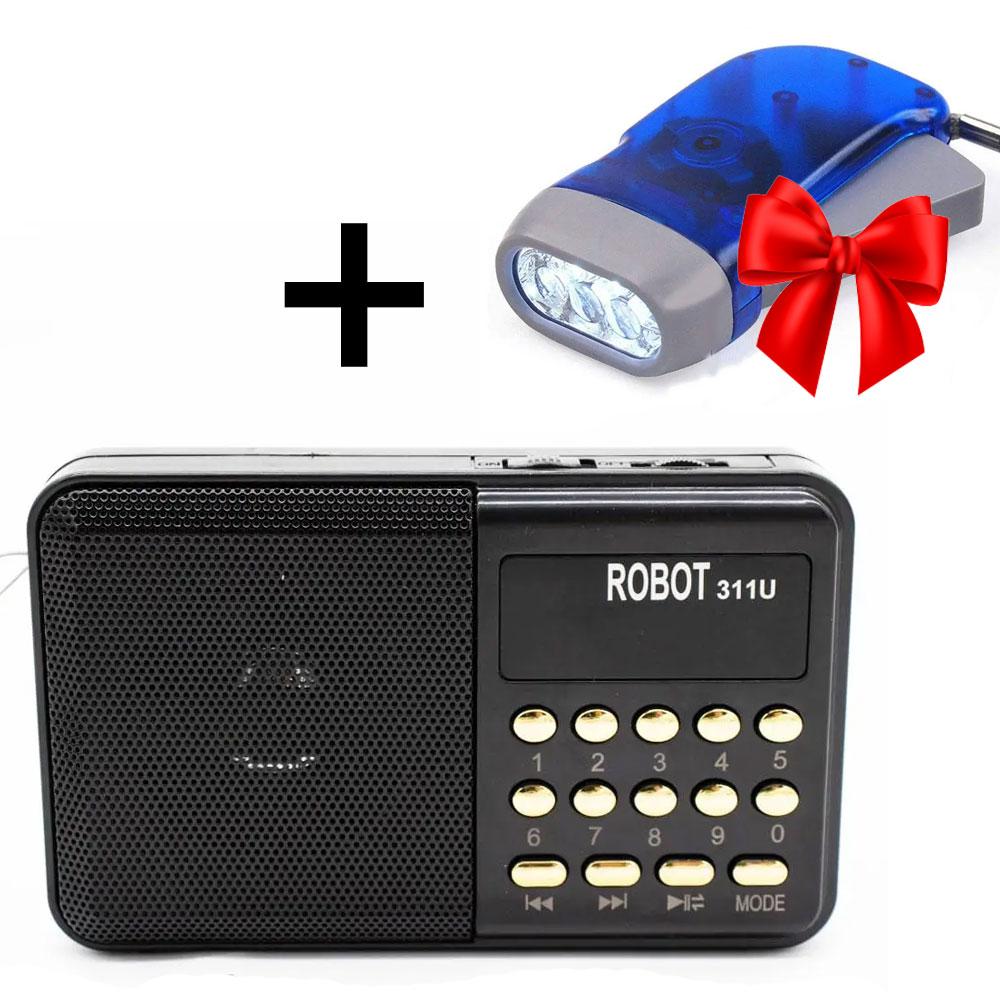 Цифровой Радиоприемник FM, USB, RBT-311U, Черный + Подарок Фонарик ...