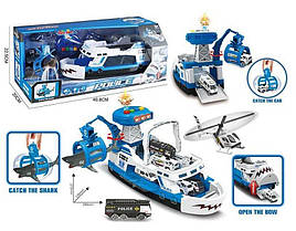 Ігровий набір "Рятувальна місія: Катер з акулою" (музика, світло, звук) з машинкою і вертольотом