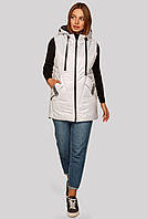 Белый жилет женский со съемным капюшоном, больших размеров от 48 до 62 50