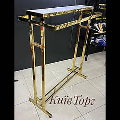 Стійка вішалка золота напольна для одягу