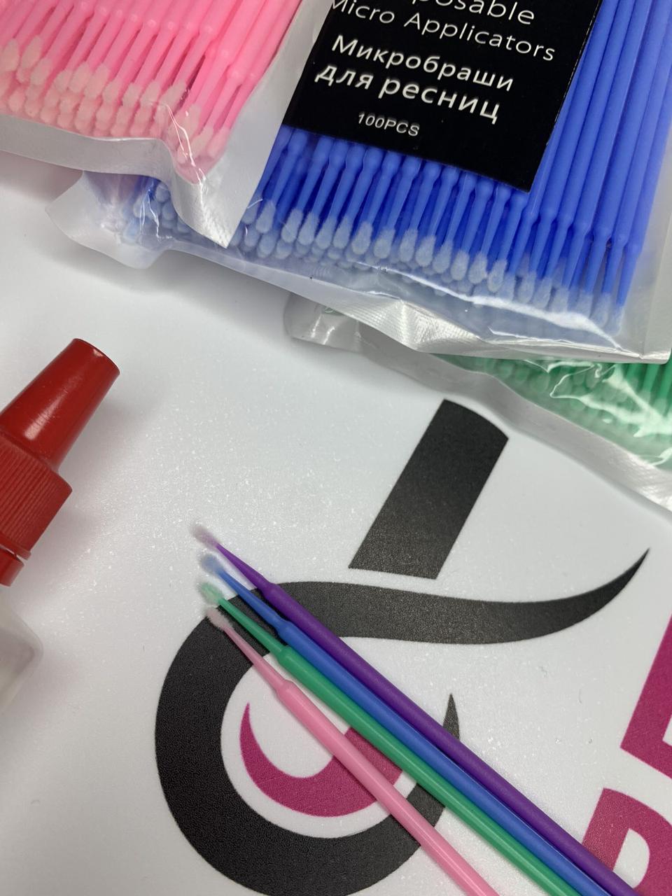 Мікробраші для вій синього кольору 100 шт