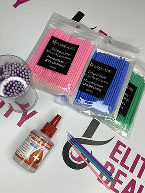 Мікробраші для вій синього кольору 100 шт, фото 2