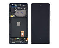 Дисплей для Samsung G780 Galaxy S20 FE с чёрным тачскрином и чёрной корпусной рамкой OLED