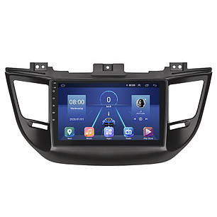 Штатна магнітола Lesko для Hyundai Tucson III 2015-2018 екран 9" 4/64Gb 4G Wi-Fi GPS Top Туксон, фото 1
