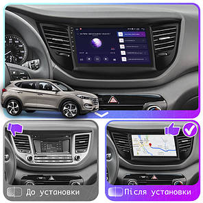 Магнітола Lesko для Hyundai Tucson III 2015-2018 IPS 9" 2/32Gb CarPlay 4G Wi-Fi GPS Prime Хюндай Туксон, фото 4