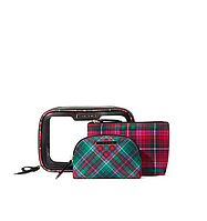 Набор косметичек Beauty Bag Trio Bright Tartan Victoria's Secret 3в1