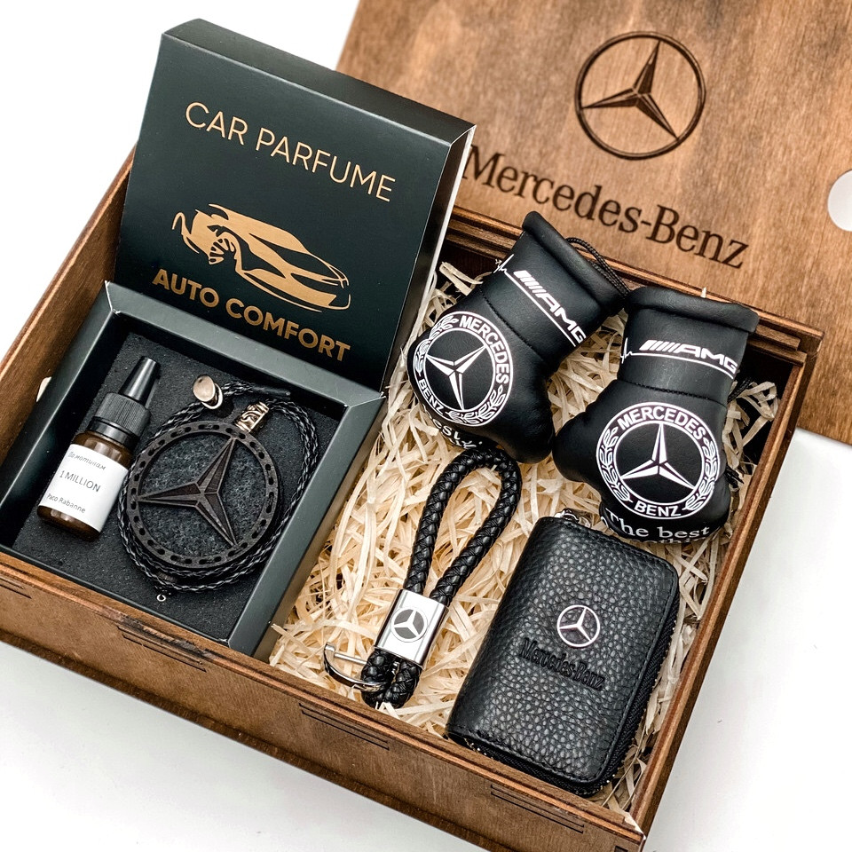 Набір з логотипом Mercedes в подарунковій коробці дерев'яній, фото 1