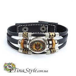 Браслет синьо-жовтий ,.патріотичний шкірянийй браслет Україна ,українська символіка