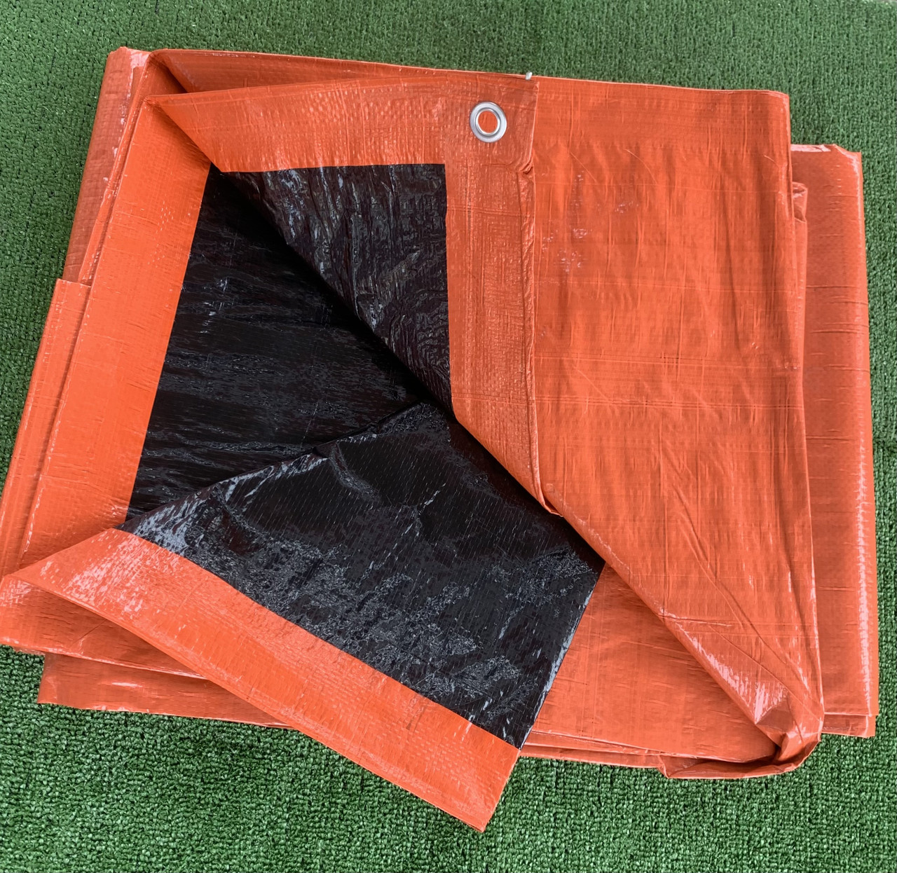 Тент з кільцями 5х8м "Двошаровий" 120 г/м2. Від дощу, снігу, сонця з кільцями. Помаранчево-чорний., фото 1