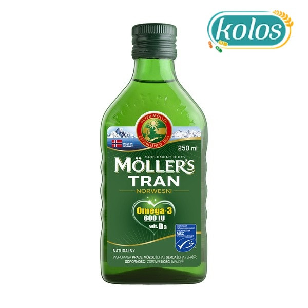 Mollers tran omega-3 норвезький риб'ячий жир від 3 років і дорослих натуральний без добавок 250 мл