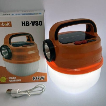 Ліхтар підвісний світильник LED з гачком для кемпінгу з акумулятором,фоніком і сонячною панеллю жовтогарячий