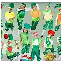 Дитячі костюми овочів та фруктів, грибів