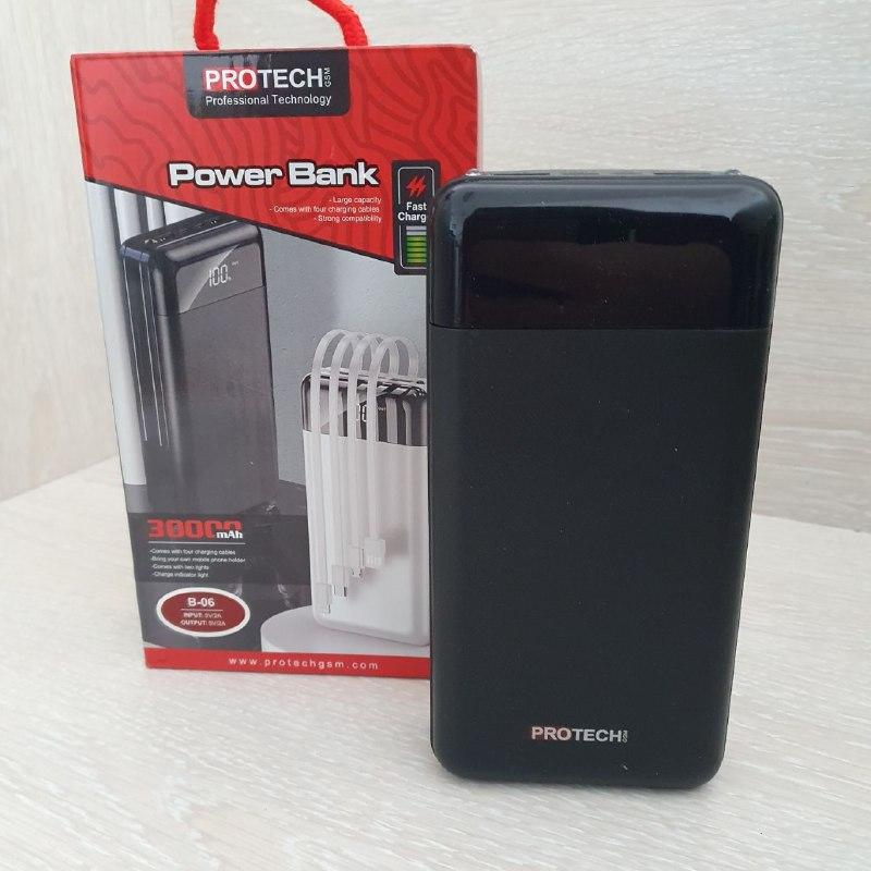 Power bank 30000 мАч Зарядное устройство для портативной техники B-06 универсальный повер банк с фонариком