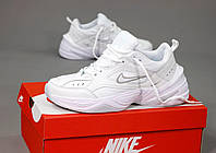 Кроссовки женские Nike M2K tekno White белый кожа демисезонные спортивные Вьетнам модные