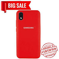 Силиконовый чехол защитный "Original Silicone Case" для Samsung A013 / A01 Core красный