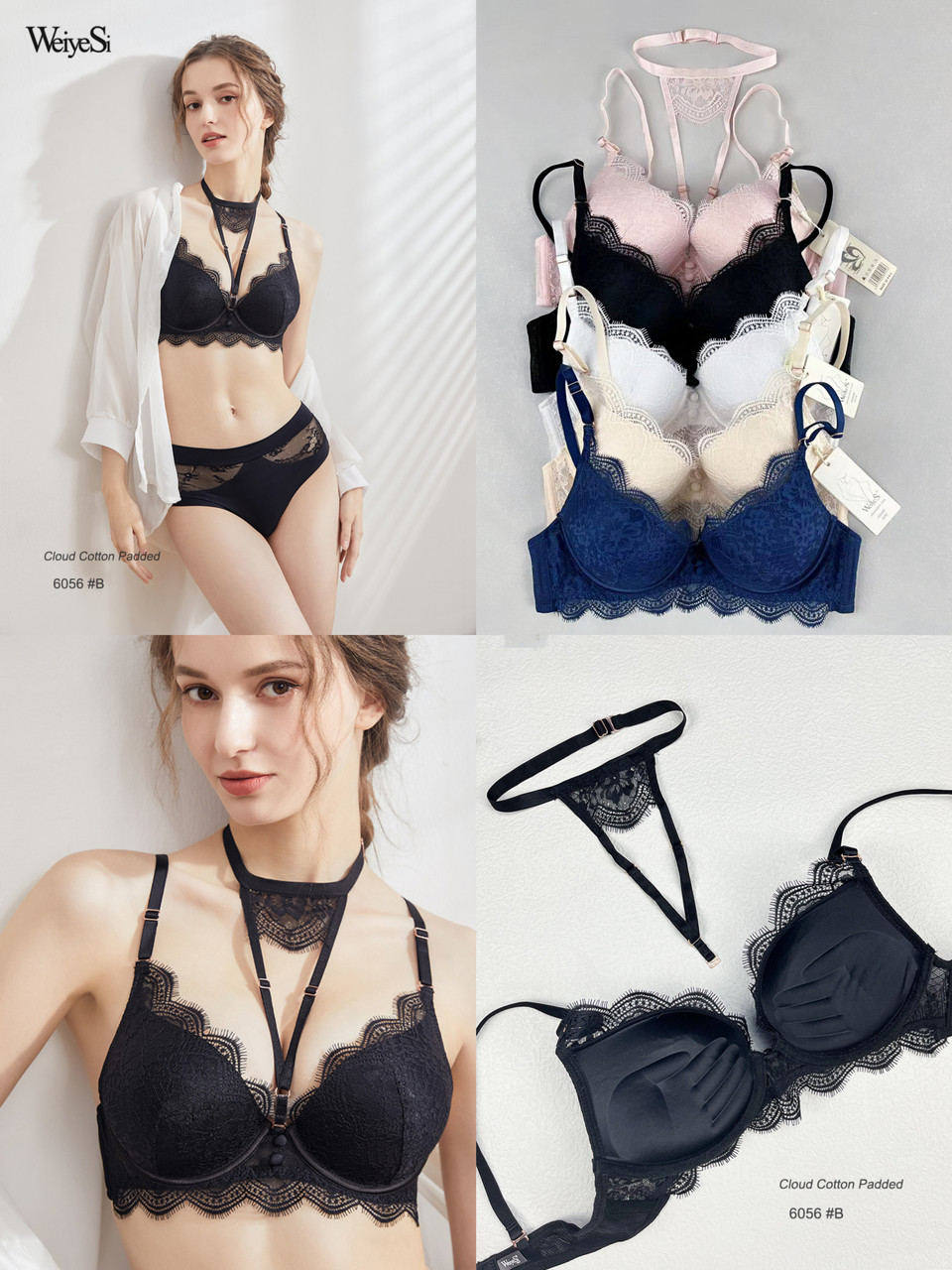 Мереживний бюстгальтер WeiyeSi з PUSH UP з мереживним чокером, 2 — ка