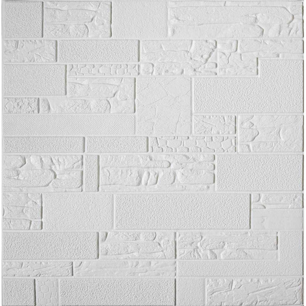 Гнучка самоклеюча декоративна 3D панель Єгипет білий 700x700x5 мм, фото 1