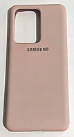 Силиконовый чехол защитный "Original Silicone Case" для Samsung G988 / S20 Ultra персиковый