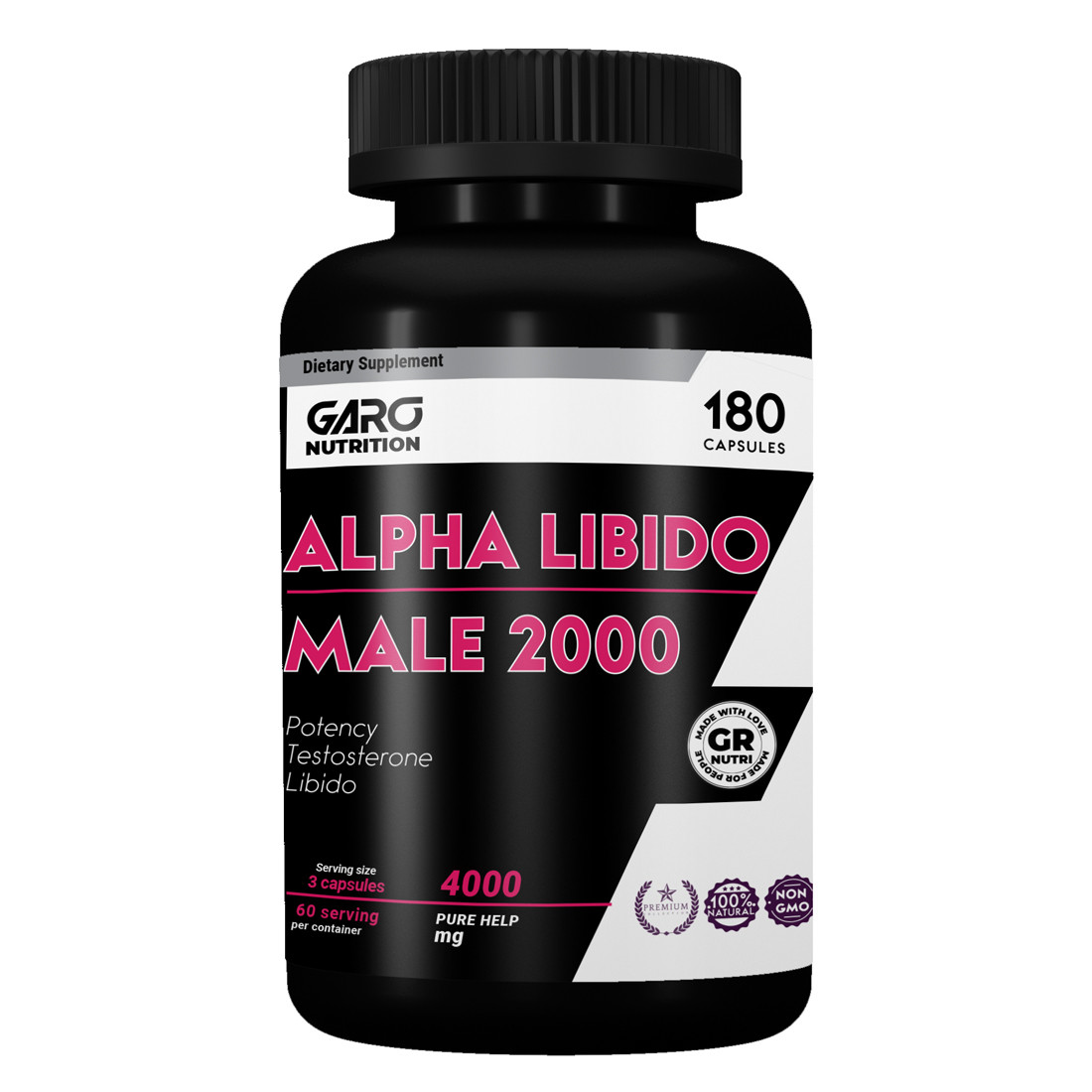 Комплекс для підвищення потенції та лібідо у чоловіків ALPHA LIBIDO MALE 2000 (Garo Premium Nutrition)