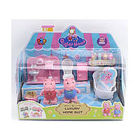 Кукольная мебель Y9935, ванная комната, PP, фигурки свинка Пеппа, детский игровой набор, для кукол, игрушка,