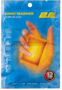 Сольова термохімічна грілка для рук 2Е, М (95х55 мм), до 12 год, 2шт (2E-HW12M)