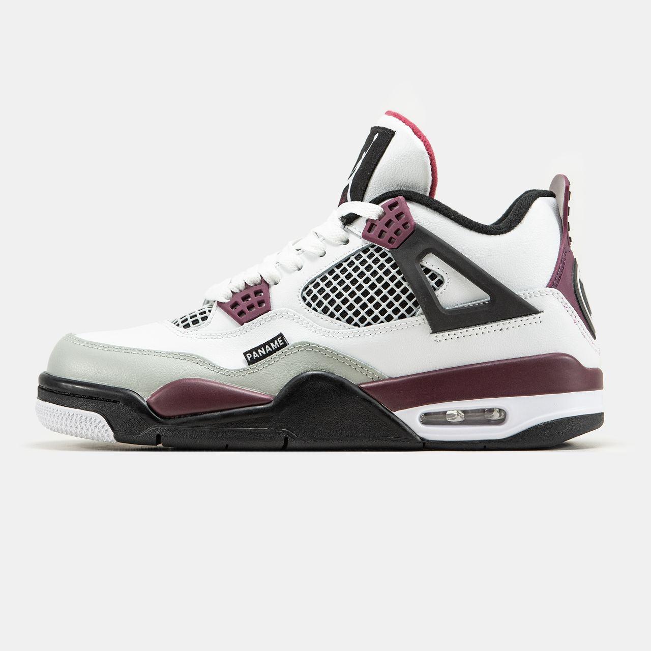Чоловічі Кросівки Nike Air Jordan 4 Retro Paris Saint Germain / Найк Аїр Джордан 4 Паріс Білі з Фіолетовим