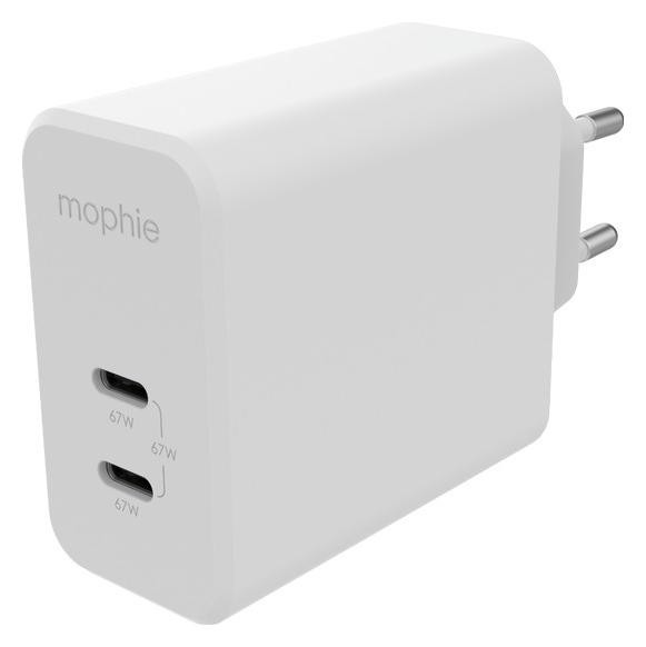 Mophie GaN Charger Dual z double entrance USB-C 67W White, фото 1