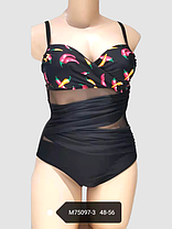 ОПТ Закритий купальник із сіткою Z.Five 75907 чорний на 48 50 52 54 56 розмір, фото 3