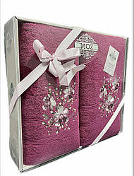 Подарунковий набір рушників MOZ Туреччина Малиновий