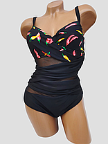 ОПТ Закритий купальник із сіткою Z.Five 75907 чорний на 48 50 52 54 56 розмір, фото 4