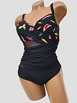 ОПТ Закритий купальник із сіткою Z.Five 75907 чорний на 48 50 52 54 56 розмір, фото 2