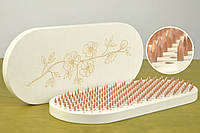 Доска садху для начинающих с медными гвоздями Morebi "Sakura" Белый, шаг 10 мм овальная