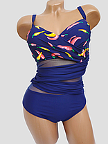 ОПТ Закритий купальник із сіткою Z.Five 75907 48-56 синій на 48 50 52 54 56 розмір, фото 5