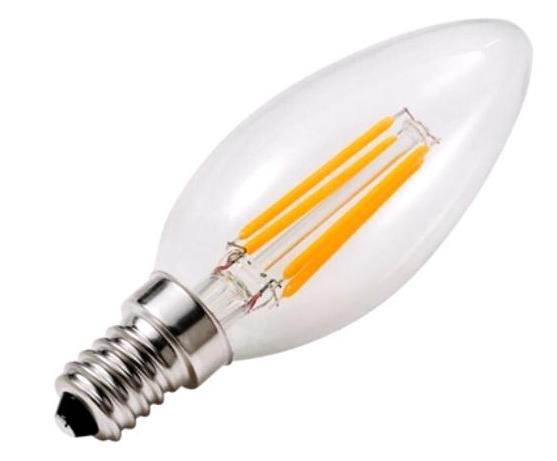 Светодиодная лампа Lemanso Filament LED LM392 4W С35 Е14 3000K (свеча, прозрачная) Код.58638 - фото 1 - id-p292538031