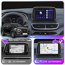 Магнітола Lesko для Hyundai Tucson III Рестайлінг 2018-2021 IPS 10" 2/32Gb CarPlay 4G GPS Prime Охолодження, фото 4