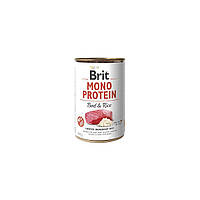 Вологий корм для собак Brit Mono Protein Beef and Rice 400 г (яловичина та рис)