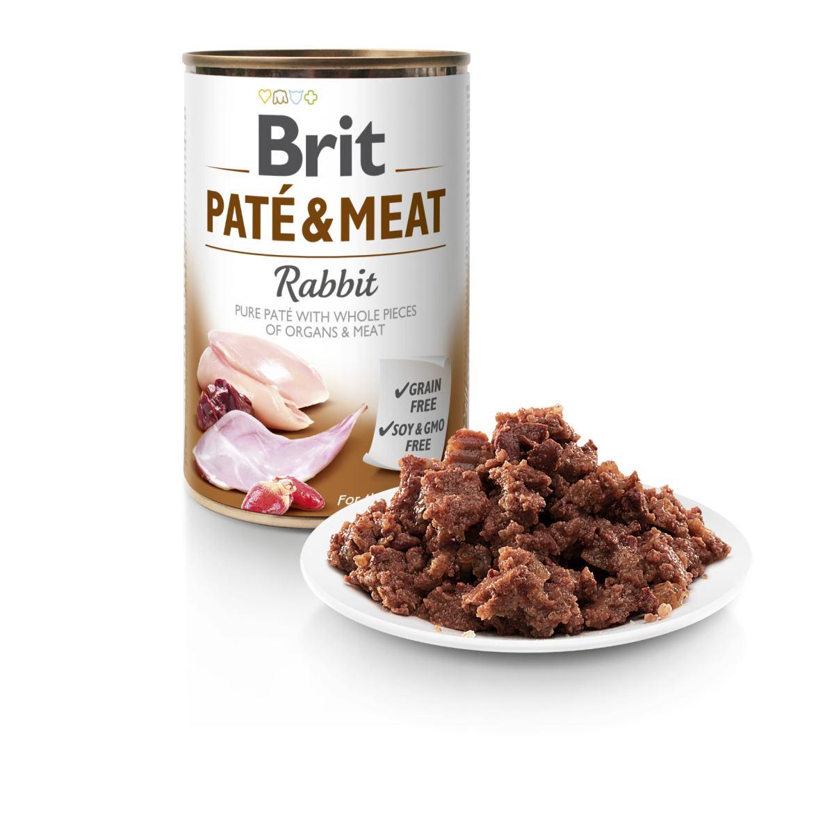 Вологий корм для собак Brit Pate & Meat Rabbit 400 г. з куркою та кроликом Консерви супер преміум класу