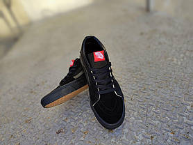Високі Vans Old Skool ALL Black кеди чорні замша чоловічі ванс демісезон унісекс, фото 5