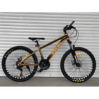 Велосипед алюминиевый подростковый "topRider-680" 24 дюймов золотой