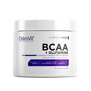 Амінокислоти Бцаа Ostrovit BCAA+L-Glutamine 200 грам ( без смаку )