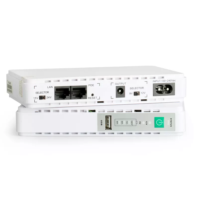 ДБЖ для роутера (5V/9V/12V) модему, маршрутизатора, відеокамери - mini UPS POE вихід 15/24V білий