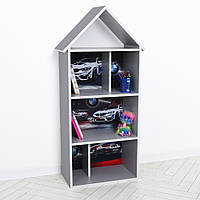 Детский стеллаж для книг и игрушек (домик-полка) BAMBI H 2020-16-2 серый