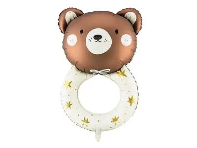 PD Foil balloon Teddy rattle. Фольговані кулі для зустрічі з пологового будинку. Ведмедик брязкальце 61x88 cm. В уп